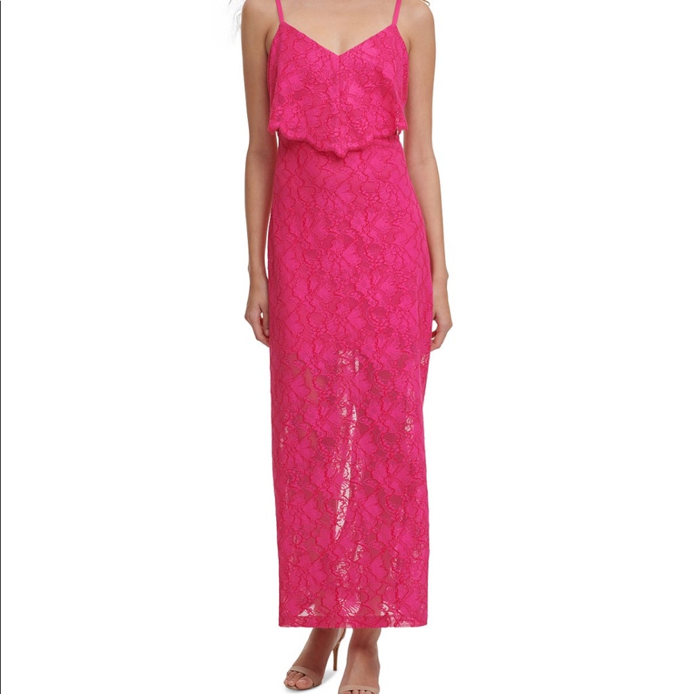 Guess maxi dress fuschia in size 2